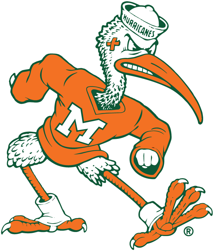 Miami Hurricanes 1964-1982 Mascot Logo v2 DIY iron on transfer (heat transfer)